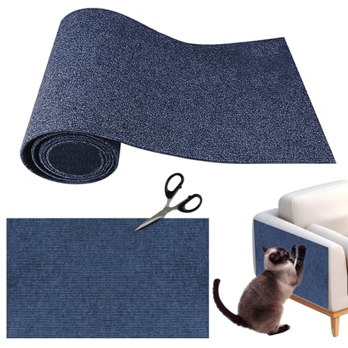 Pasdrucn 40x200cm Kratzmatte Katze Selbstklebend Wand, Kratzbrett Katzen Kratzschutz, Katzen Kratzbretter Katze Wand, Betten & Möbel Für Katzen, Kratzschutz Katzenkratzmatte Sofa Katze (Dunkelblau) von Pasdrucn