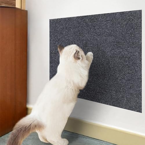 Pasdrucn 40x200cm Kratzmatte Katze Selbstklebend Wand, kratzschutz Sofa Katze, Kratzbrett Katzen kratzschutz, Katzen Kratzbretter Katze Wand, betten & möbel für Katzen (Dunkelgrau) von Pasdrucn