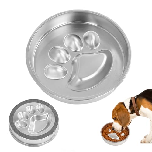 Pasdrucn Edelstahl Fressnapf Katze Katzennapf Erhöht, Metall Anti Schling Napf Hund, Anti Schling Napf Katzen Edelstahl, Slow Feeder Katze Nassfutter Mit Silikonpolster Unten (Claws) von Pasdrucn