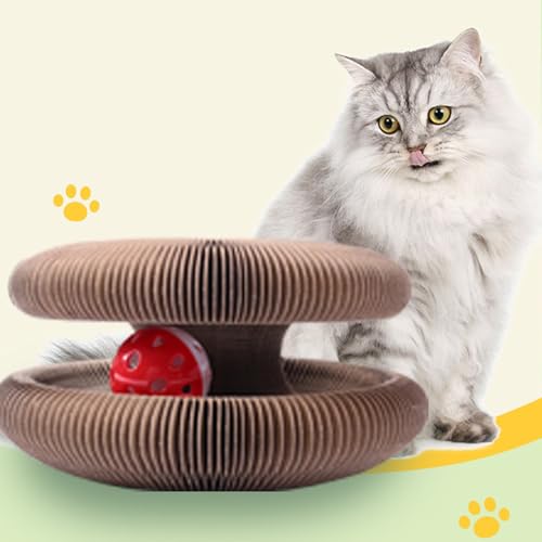 Pasdrucn Kratzbrett Katze, Katzenkratzbretter, Magic Organ Cat Scratching Board, Katzenspielzeug Intelligenz, Katzenspielzeug Selbstbeschäftigung, Katzen Spielzeug Mit Glocke Kugel von Pasdrucn