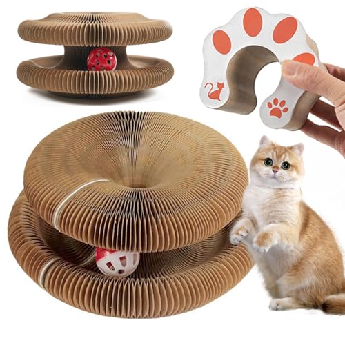 Pasdrucn Kratzbrett Katze, Magic Organ Cat Scratching Board, Katzenspielzeug Intelligenz, Katzenkratzbretter, Katzenspielzeug Selbstbeschäftigung, Katzen Spielzeug Mit Glocke Kugel von Pasdrucn