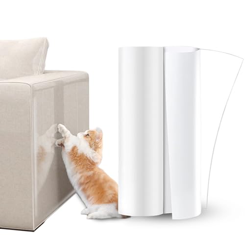 Pasdrucn Kratzbretter Katze Tape, Kratzschutz Sofa Katze, Wandschutzfolie Selbstklebend, Sofa Transparent Kratzschutz Pad, Selbstklebend Kratzschutzfolie Für Möbel Couch Sofa (30x500cm) von Pasdrucn