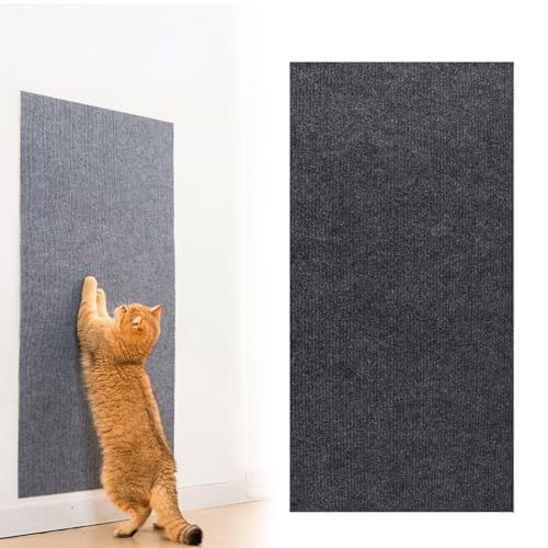 Pasdrucn Kratzmatte für Katzen, Selbstklebend Kratzmatte Katze,Wandmontierter Katzenkratzer, Anti-Kratz-Katzenkratzmatte für Schützt Teppiche Sofa Möbelschutz, 40 * 200cm (Grey) von Pasdrucn