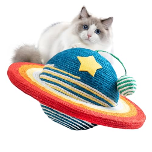 Pasdrucn Kratzsäule für Katzen, groß Kratzbaume für Katzen, Planet Kratzbäume für Hauskatzen, Sisal Seil Kratzer katzenbaum mit Hängendem Teaser Ball, Kratzbaum Klein für Kätzchen Oder Kleinere von Pasdrucn