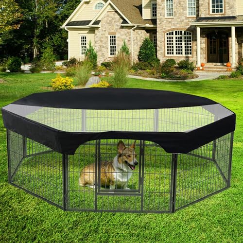 Hundeplaypen -Cover, achteckiger Hundestift -Mesh -Top -Abdeckung, Sonnenschutz -Hundekiste, atmungsaktives Playpene -Cover passt zu Allen 24 Breiten 8 Panels Pet Stifte (nur Top Cover) von Pastoralist