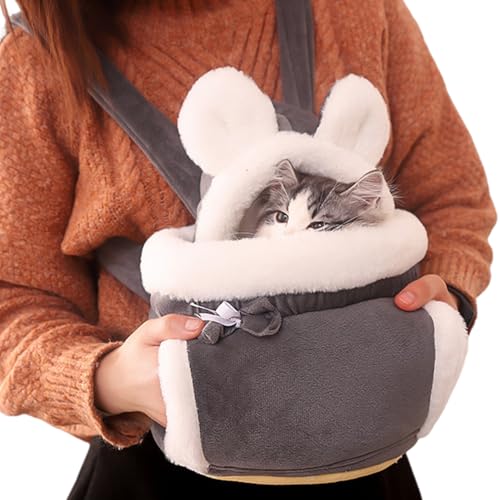 Pastoralist Katzen -Swaddle -Träger, Winter Warmer Katzen -Rucksackträger mit Taschen, Plüsch -Tierkartenbeutel, weicher Katzenstrust -Brustträger für Außenreisen (XL, unter 8 kg) von Pastoralist