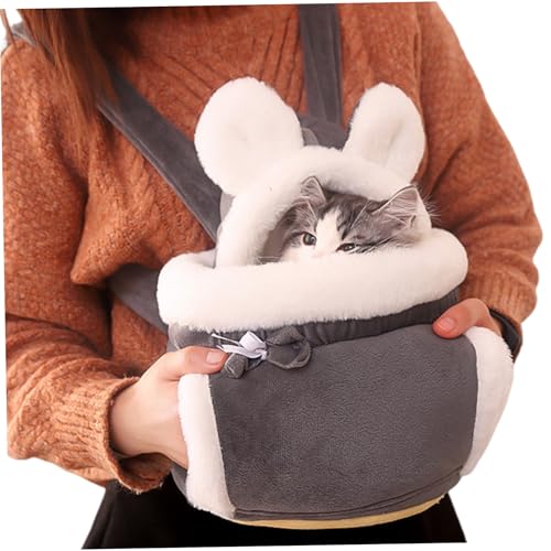 Pastoralist Katzen -Swaddle -Träger, Winter Warmer Katzen -Rucksackträger mit Taschen, Plüschkastentaschen, weicher Katzenstrust -Brustträger für Außenreisen (m, unter 3 kg) von Pastoralist