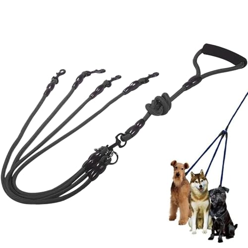 Multi -Griff -Hunde -Leine 360 ​​° Dreh 4 in 1 Haustier Walking Multi -Hunde -Leine mit gepolstertem Griff Abnehmbarer Hundeleine für Haustier Walking and Training Haustierliebhaber Geschenk, Hundele von Pastoralist