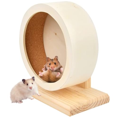 Pastoralist Holz Hamster -Übungsrad, stille hölzerne kleine Haustiere Trainingsrad Stiller Hamster Laufrad für Hamster Rennmäuse Mäuse Meerschweinchen und andere kleine Haustiere Haustierprodukte von Pastoralist