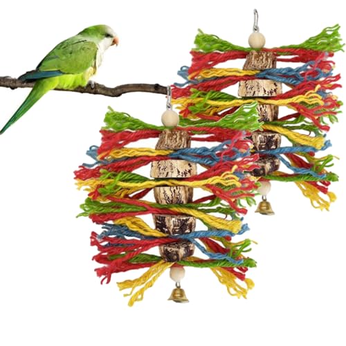 2 Pack Vogel Zerkleinern Futtersuche Spielzeug, Sittich Spielzeug Kauen Hängenden Spielzeug Vogel Zerkleinert Papier Vogelkäfig Zubehör Vogel Seil Sitzstange Für Sittich Nymphensittich von PatPatPet