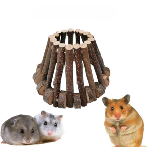 PatPatPet Hamster Holzverstecke Meerschweinchen Leiter Ratte Kauspielzeug Holzleiter Naturversteck Für Kleintier Chinchillas Gerbils Frettchen Syrischer Hamster Eichhörnchen von PatPatPet