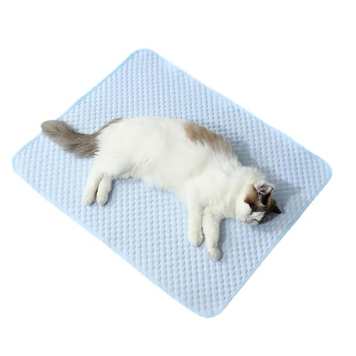 PatPatPet Sommer-Kühlmatte für Katzen und Hunde, atmungsaktives und supramolekulares Kühlmaterial, kühlende Schlafunterlage für Haustiere, maschinenwaschbar (Blau,60x45cm) von PatPatPet