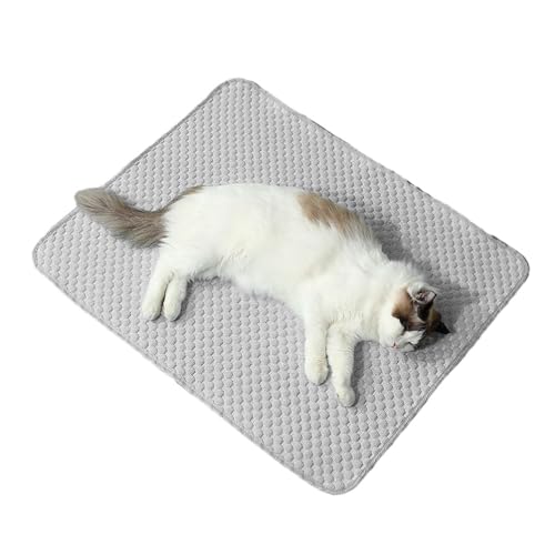 PatPatPet Sommer-Kühlmatte für Katzen und Hunde, atmungsaktives und supramolekulares Kühlmaterial, kühlende Schlafunterlage für Haustiere, maschinenwaschbar (Gris,60x45cm) von PatPatPet