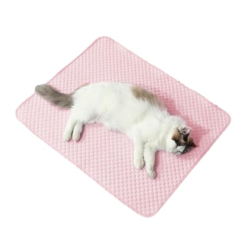 PatPatPet Sommer-Kühlmatte für Katzen und Hunde, atmungsaktives und supramolekulares Kühlmaterial, kühlende Schlafunterlage für Haustiere, maschinenwaschbar (Rose,77x55cm) von PatPatPet