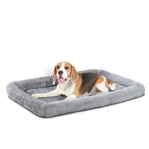 Patas Lague Nackenrolle für kleine Hunde, 61 x 45 cm, weiches Schaumstoff-Hundesofa, Haustierbett, maschinenwaschbar, ideal für kleine Hunderassen, Grau von Patas Lague