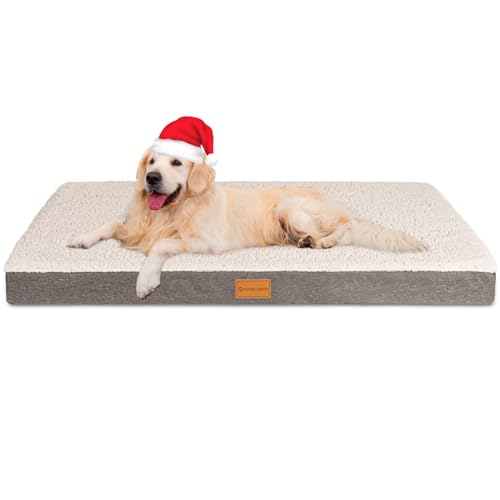 Patas Lague Orthopädisches XXL-Hundebett für extra große Hunde, 121,9 x 76,2 cm, Eierkisten-Schaumstoff, große Hundebetten mit abnehmbarem, waschbarem Bezug, wasserdichte Haustierbettmatte, von Patas Lague