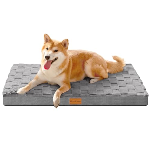 Patas Lague Orthopädisches Hundebett für mittelgroße Hunde, 76,2 x 50,8 cm, wasserdicht, mittelgroße Hundebetten mit abnehmbarem, waschbarem Bezug, Schaumstoff-Haustierbettmatte mit rutschfester von Patas Lague