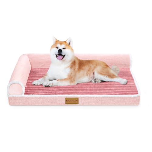 Patas Lague Orthopädisches Hundebett für mittelgroße Hunde, 91,4 x 61 cm, wasserdicht, L-förmig, mittelgroßes Hundesofa, Haustierbett mit abnehmbarem Bezug, rutschfest, weich, warm, von Patas Lague