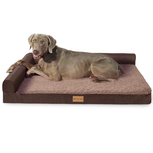 Patas Lague Orthopädisches Hundebett für mittelgroße Hunde, 91,4 x 71,1 cm, Dunkelbraun von Patas Lague