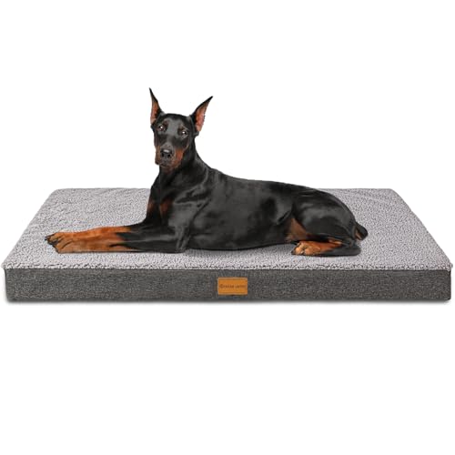 Patas Lague Orthopädisches Jumbo-Hundebett für extra große Hunde, 142 x 101 cm, wasserdicht, Jumbo-Hundebett mit abnehmbarem, waschbarem Bezug, Schaumstoff-Haustierbettmatte mit rutschfester von Patas Lague