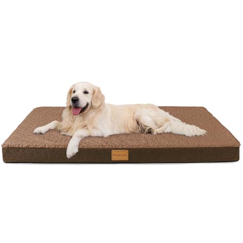 Patas Lague Orthopädisches XL-Hundebett für große Hunde, 106,7 x 71,1 cm, wasserdicht, große Hundebetten mit abnehmbarem, waschbarem Bezug, Schaumstoff-Haustierbettmatte mit rutschfester Unterseite, von Patas Lague