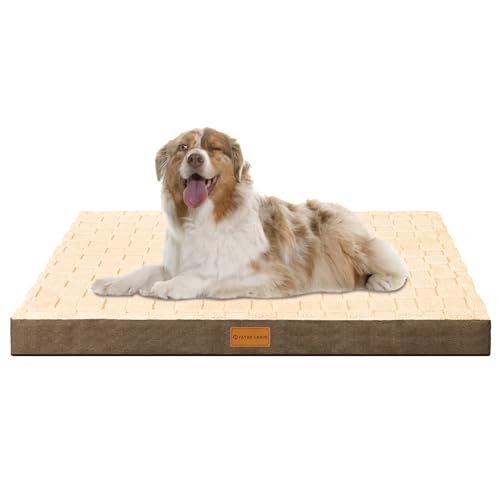 Patas Lague Orthopädisches XL-Hundebett für große Hunde, 106,7 x 71,1 cm, wasserdicht, weich, bequem, große Hundebetten mit abnehmbarem waschbarem Bezug, Eierkisten-Schaumstoff, warme von Patas Lague