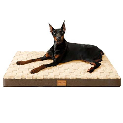 Patas Lague Orthopädisches XXL-Hundebett für extra große Hunde, 121,9 x 76,2 cm, wasserdicht, weich, warm, bequem, Eierkisten-Schaumstoff-Matte mit abnehmbarem, waschbarem Bezug und rutschfester von Patas Lague