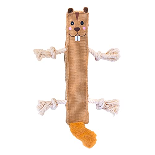 Patchwork Pet Beaver Stick Hundespielzeug Premium Plüsch mit Durchziehseil und Quietscher 38.1 cm von Patchwork Pet