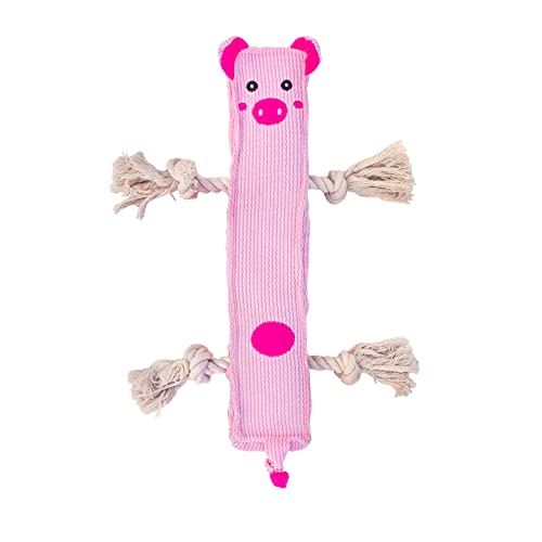 Patchwork Pet Pig Stick Hundespielzeug Premium Plüsch mit Durchziehseil und Quietscher 38.1 cm von Patchwork Pet