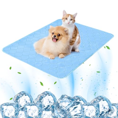 PatiencET Kühlmatte für Hunde, 50,8 x 71,1 cm, Kühlmatte für Hunde und Katzen, Sommer-Eisseide, kühlendes Kissen für drinnen und draußen, wasserdichte und rutschfeste Unterseite von PatiencET