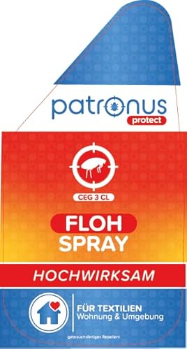 Patronus Floh-Spray für Wohnung & Umgebung 500ml - TESTSIEGER - Abwehr-Mittel gegen Flöhe CEG 3 CL mit Sofortschutz - hochwirksam & laborgeprüft von Patronus