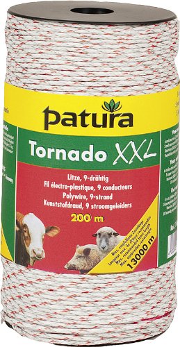 Patura Weidezaun Litze TORNADO XXL 6x 0,20 Niro + 3x 0,30 Cu, 1x 200m von Patura