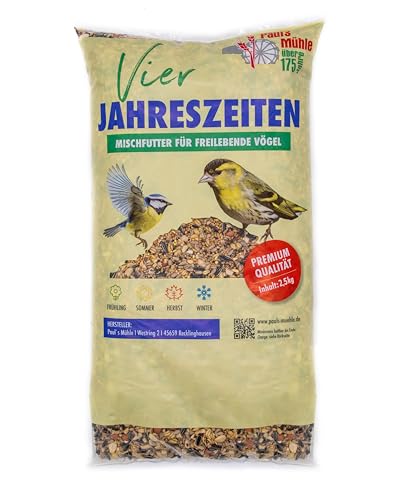 Paul´s Mühle Wildvogelfutter, Ganzjahresfutter für Wildvögel, 4-Jahreszeiten, 2,5 kg von Paul´s Mühle