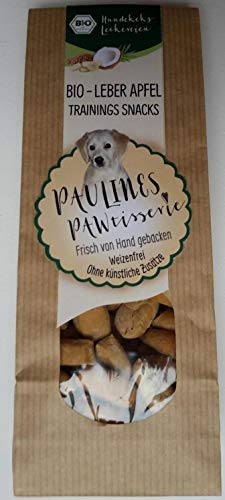 Paulines Pawtisserie Trainings Snacks Leber Apfel Bio, 100 g von Paulines Pawtisserie