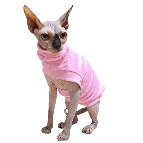 Sphynx Haarlose Katzen-Kleidung, T-Shirt, Katzen und kleine Hunde, weiche, atmungsaktive Baumwolle, Weste für Cornish Rex, Devon Rex, Peterbald (Pink XL) von Pavel Korchagin