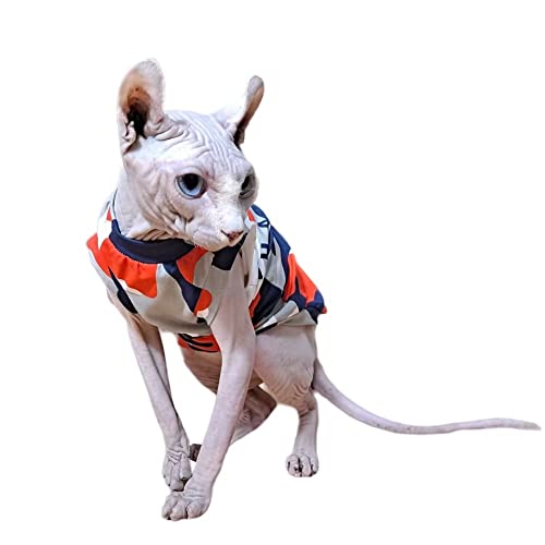 Sphynx Haarlose Katzen-Kleidung, T-Shirt, Katzen und kleine Hunde, weiche, atmungsaktive Weste, Bekleidung, Shirts für Cornish Rex, Devon Rex, Peterbald-Camouflage, M von Pavel Korchagin