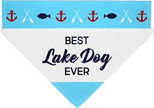 Best Lake Dog Ever Hundehalstuch, Schlupfhalstuch, groß, 30,5 x 20,3 cm, mit 5,1 cm Loch zum Einsetzen des Halsbandes, Grün, 12 X 8" von Pavilion Gift Company