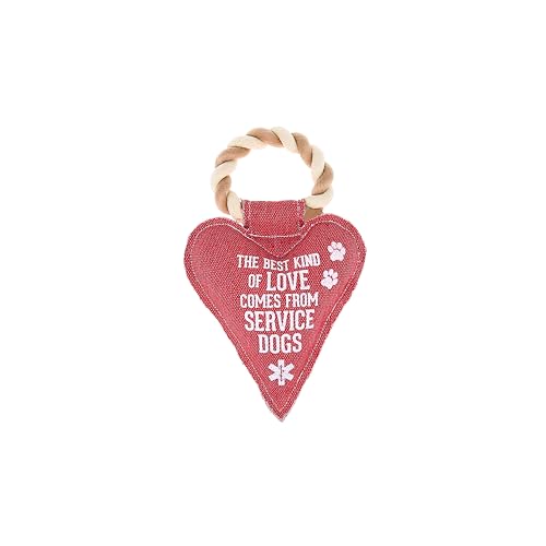 Pavilion K-9 Hundespielzeug "The Best Kind of Love Comes from Service Dogs", Herzform, 24,1 cm, mit Seilgriff, pelziger Begleiter, Valentinstagsgeschenk, Weihnachtsgeschenk, Geburtstagsgeschenk von Pavilion Gift Company