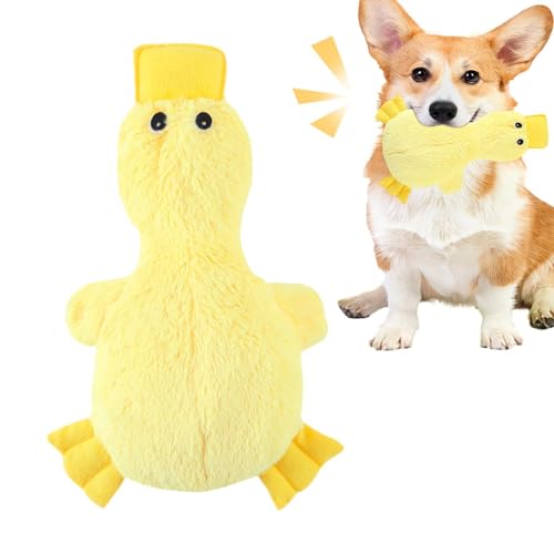 Pavsicgn Kauspielzeug für Hunde, Kuscheltier-Kauspielzeug für Hunde | Squeaky Toys Enten-Kauplüschtier mit Quietscher | Weiches Hundespielzeug zum Zahnen für mittelgroße Hunde und Haustiere von Pavsicgn