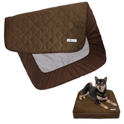 Paw Inspired® Passgenauer Hundebettschutz | auslaufsicherer Bezug für 91,4 cm große Hundebetten und mehr (Dunkelbraun) von Paw Inspired