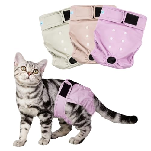 Paw Legend Katzenwindeln für weibliche Katzen, waschbar, wiederverwendbar, Kätzchen-Windeln für Katzen, Inkontinenz, Haustierwindeln (3er-Pack, XS) von Paw Legend