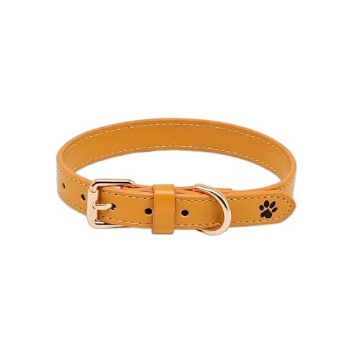 Gelbe Leder Hundehalsband - Gelbe Halsband Für Hunde Aus Leder - Yummy Yellow - Paw My God! - Größe L von Paw My God!