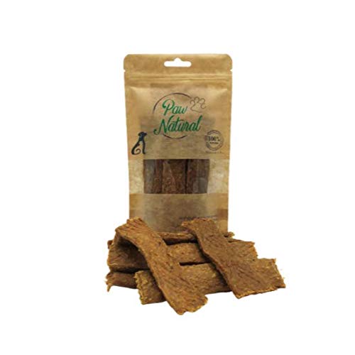 Paw Natural Hunde Leckerlis | 150g Truthahn-Streifen | 100% Gluten- & getreidefrei | aus frischem Fleisch gesunder Tiere von Paw Natural