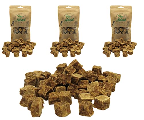 Paw Natural Hunde Leckerlis Training (3x150g) Kaninchen-Würfel | 100% Gluten- & getreidefrei | aus frischem Fleisch gesunder Tiere (450g) von Paw Natural