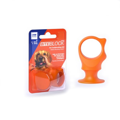 Paw Ready Haustier-Zahnbürsten-Assistent für Hunde und Katzen ermöglicht es Ihnen, dass es gebissen wird, mittlere Größe für Haustiere zwischen 6.8–38.6 kg. (7–38.5 kg) von Paw Ready