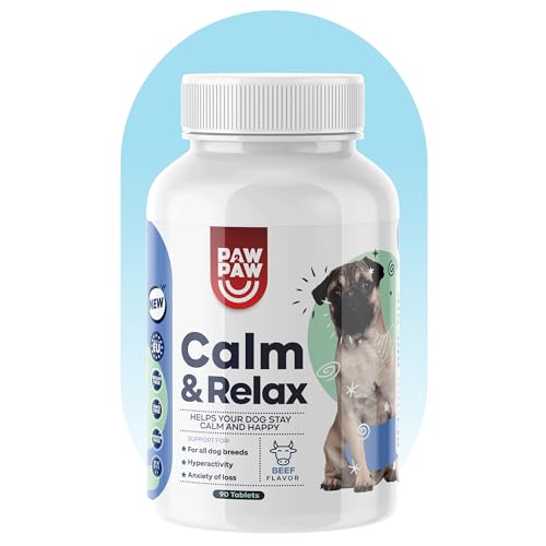 Paw2Paw Calm and Relax time Beruhigungsmittel für Hunde - Natürliches Hunde Beruhigungsmittel - Innere Ruhe Tabletten gegen Angst und Stress - Seelenruhe für Hunde von Paw2Paw