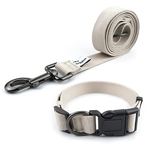 Pawhuggies Hundehalsband aus natürlichem Bambusstoff, verstellbar, langlebig, atmungsaktiv, 122 cm, Griff mit O-Ring, für den täglichen Spaziergang im Freien, Laufen, kleine, mittelgroße und große von PawHuggies