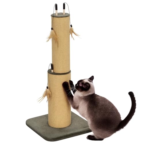 PawHut 2-in-1 Kratzstamm, 78cm Kratzsäule, Jute-Katzenkratzbaum mit Feder, Kratzbaum für Katzen, Katzen Kratzmöbel, Indoor, Braun PawHut 2-in-1 Kratzstamm, 78cm Kratzsäule, Jute-Katzenkratzbaum mit Feder, Kratzbaum für Katzen, Katzen Kratzmöbel, Indoor, Braun von PawHut
