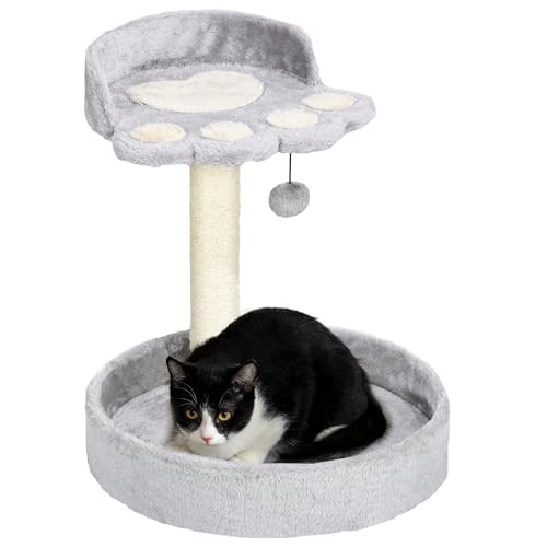 PawHut 5kg Katzenkratzbaum mit Bettchen und Ball, Katzenspielplatz mit Plüschbeschichtung und Juteseil, 41x41x44 cm, Hellgrau PawHut 5kg Katzenkratzbaum mit Bettchen und Ball, Katzenspielplatz mit Plüschbeschichtung und Juteseil, 41x41x44 cm, Hellgrau von PawHut