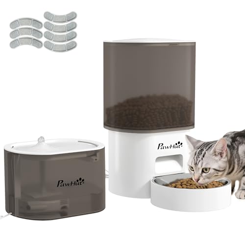 PawHut Futterautomat Katze und Katzenbrunnen 2,5 L Wasserspender für Hunde, Katzen Katzenfutter- und Wasserspender Set Automatischer Futterspender für Katze und Hund Haustiere Weiß PawHut Futterautomat Katze und Katzenbrunnen 2,5 L Wasserspender für Hunde, Katzen Katzenfutter- und Wasserspender Set Automatischer Futterspender für Katze und Hund Haustiere Weiß von PawHut